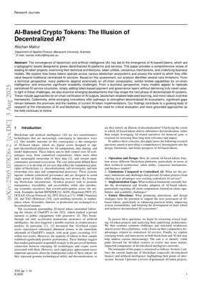 PDF文檔封面 - AI加密代幣：去中心化人工智慧的幻象？