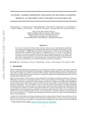 Portada del documento PDF - ECO2AI: Seguimiento de Emisiones de Carbono en Modelos de Aprendizaje Automático para una IA Sostenible
